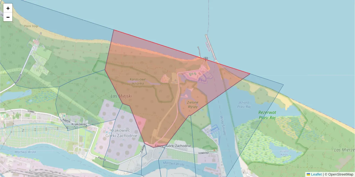Szczegółowa mapa kodu pocztowego 80-642 z granicami, sąsiednimi kodami pocztowymi i urzędami pocztowymi