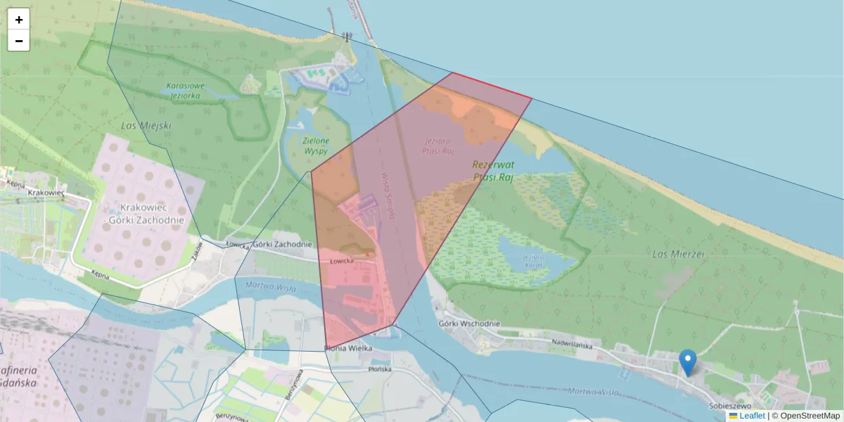 Szczegółowa mapa kodu pocztowego 80-643 z granicami, sąsiednimi kodami pocztowymi i urzędami pocztowymi