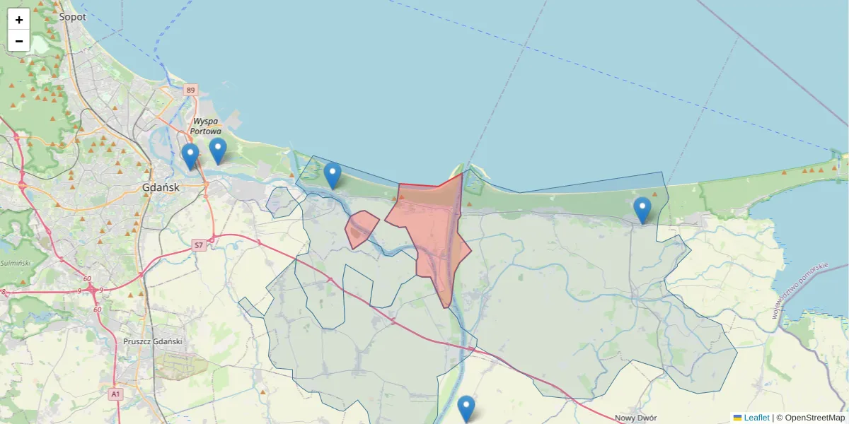 Szczegółowa mapa kodu pocztowego 80-690 z granicami, sąsiednimi kodami pocztowymi i urzędami pocztowymi