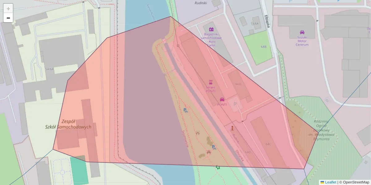 Szczegółowa mapa kodu pocztowego 80-724 z granicami, sąsiednimi kodami pocztowymi i urzędami pocztowymi