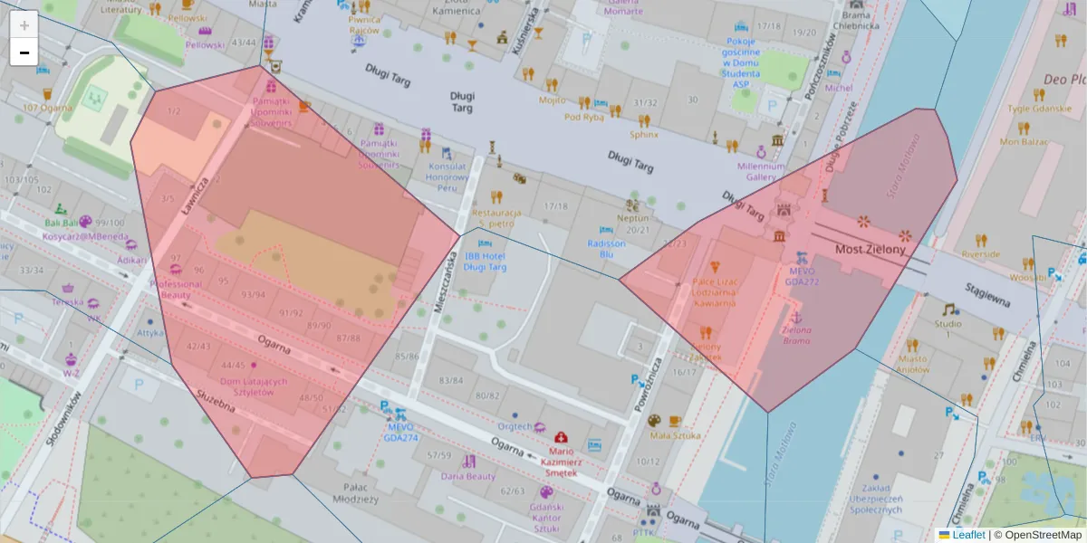Szczegółowa mapa kodu pocztowego 80-828 z granicami, sąsiednimi kodami pocztowymi i urzędami pocztowymi