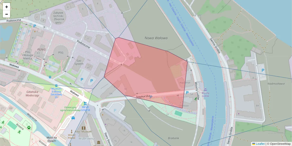 Szczegółowa mapa kodu pocztowego 80-859 z granicami, sąsiednimi kodami pocztowymi i urzędami pocztowymi