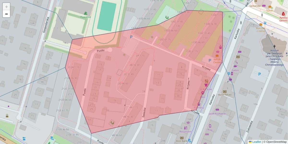 Szczegółowa mapa kodu pocztowego 81-003 z granicami, sąsiednimi kodami pocztowymi i urzędami pocztowymi