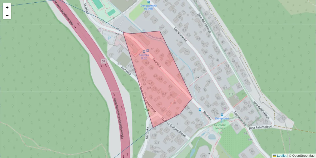 Szczegółowa mapa kodu pocztowego 81-097 z granicami, sąsiednimi kodami pocztowymi i urzędami pocztowymi