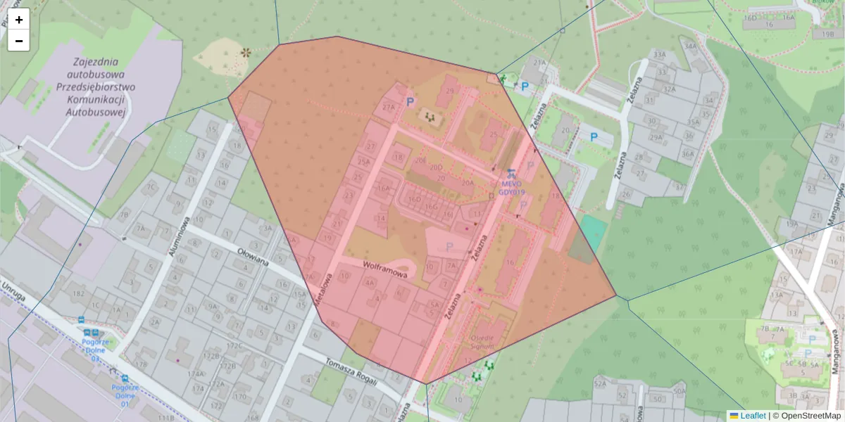 Szczegółowa mapa kodu pocztowego 81-149 z granicami, sąsiednimi kodami pocztowymi i urzędami pocztowymi