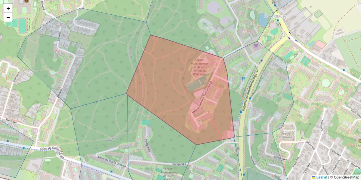 Szczegółowa mapa kodu pocztowego 81-157 z granicami, sąsiednimi kodami pocztowymi i urzędami pocztowymi