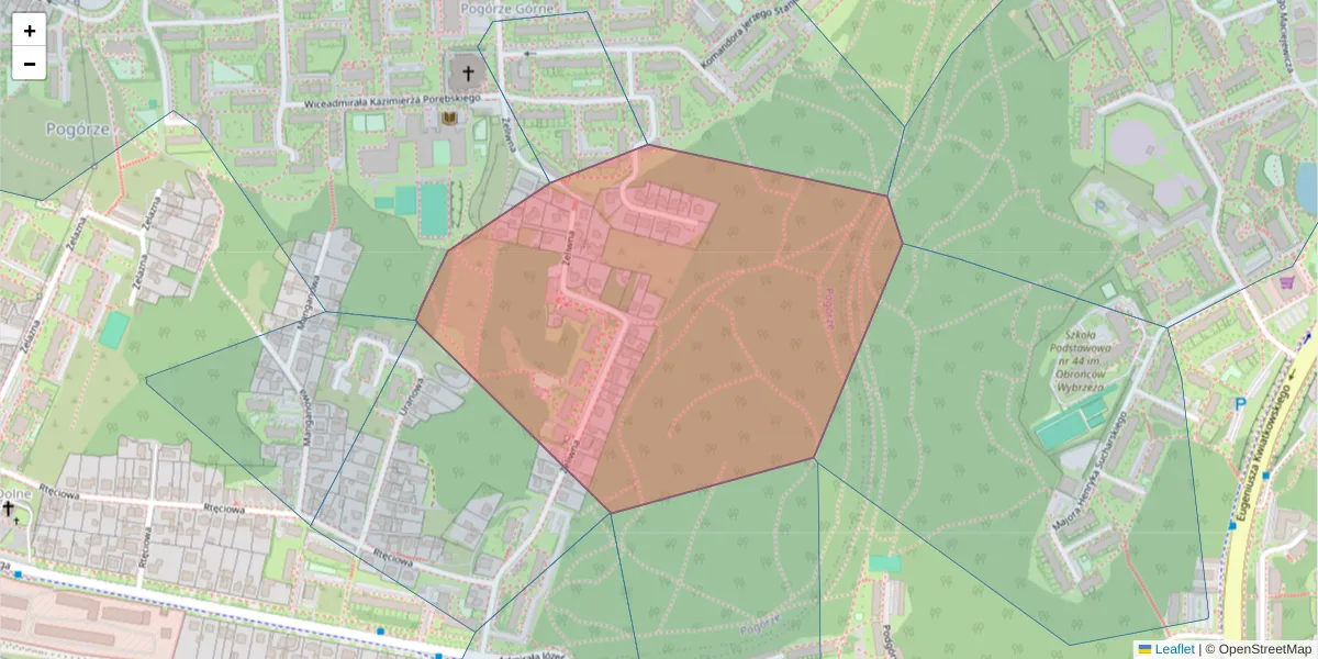 Szczegółowa mapa kodu pocztowego 81-159 z granicami, sąsiednimi kodami pocztowymi i urzędami pocztowymi