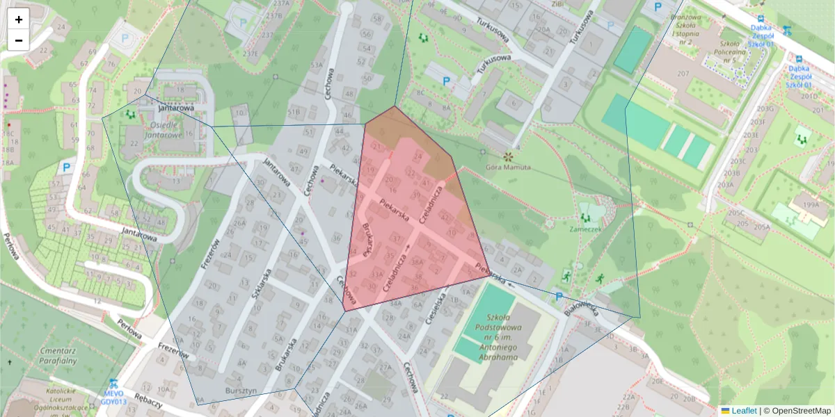 Szczegółowa mapa kodu pocztowego 81-193 z granicami, sąsiednimi kodami pocztowymi i urzędami pocztowymi