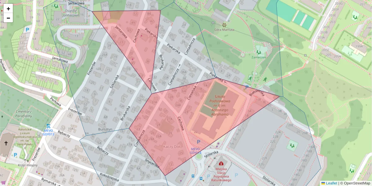 Szczegółowa mapa kodu pocztowego 81-194 z granicami, sąsiednimi kodami pocztowymi i urzędami pocztowymi