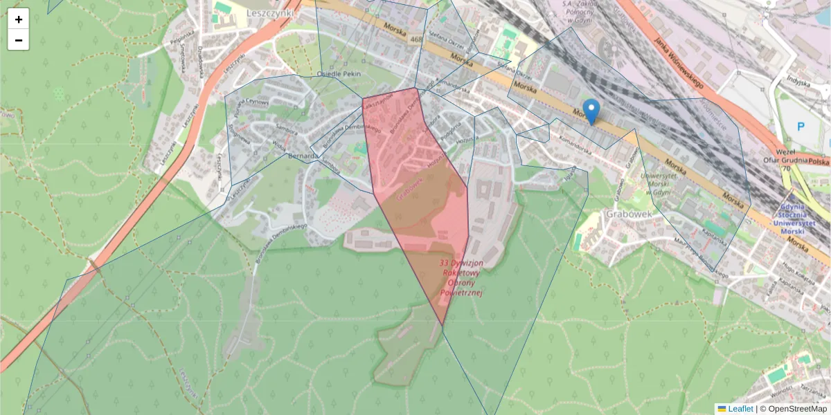 Szczegółowa mapa kodu pocztowego 81-272 z granicami, sąsiednimi kodami pocztowymi i urzędami pocztowymi