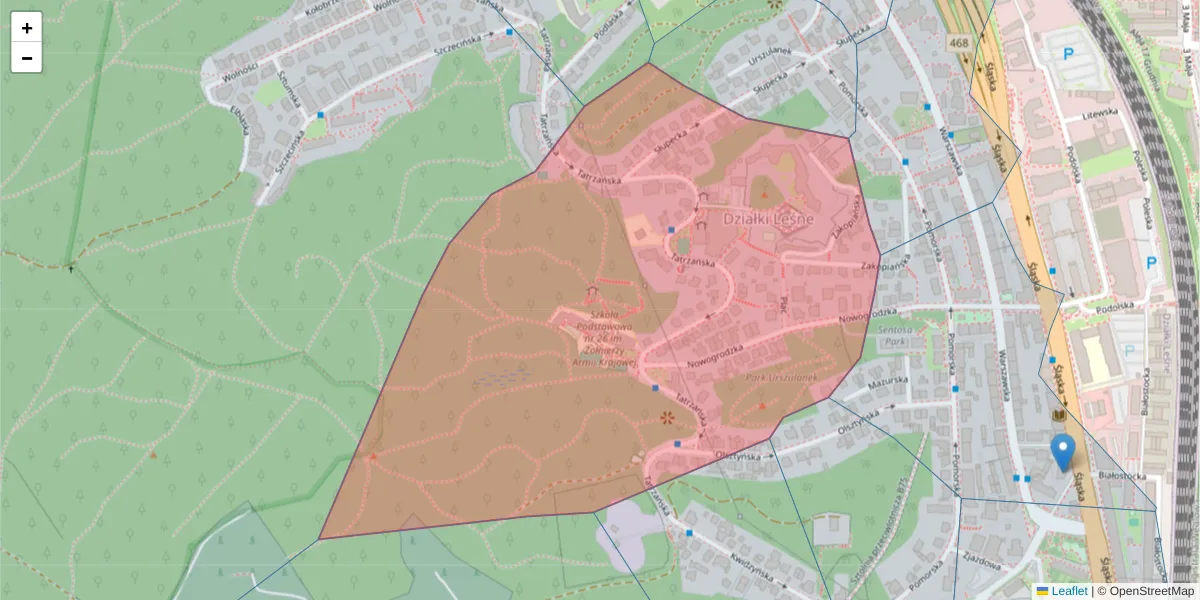 Szczegółowa mapa kodu pocztowego 81-313 z granicami, sąsiednimi kodami pocztowymi i urzędami pocztowymi