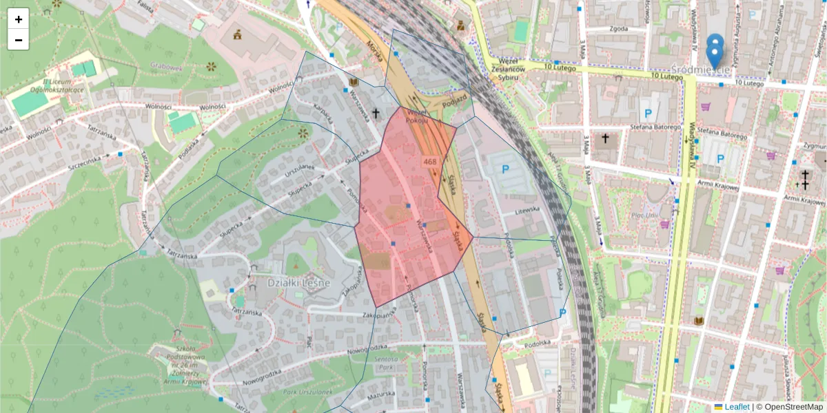 Szczegółowa mapa kodu pocztowego 81-317 z granicami, sąsiednimi kodami pocztowymi i urzędami pocztowymi