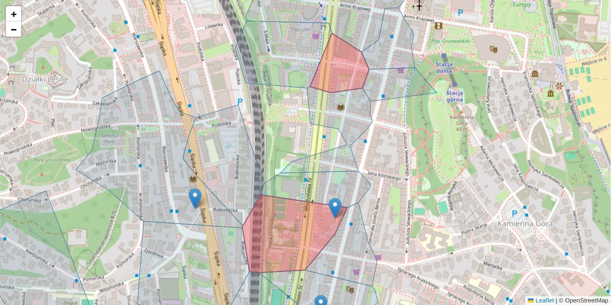 Szczegółowa mapa kodu pocztowego 81-395 z granicami, sąsiednimi kodami pocztowymi i urzędami pocztowymi