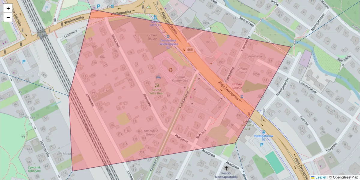 Szczegółowa mapa kodu pocztowego 81-520 z granicami, sąsiednimi kodami pocztowymi i urzędami pocztowymi