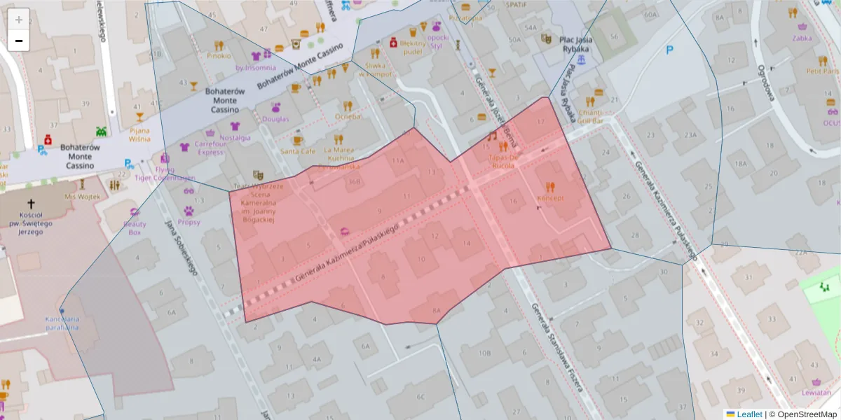 Szczegółowa mapa kodu pocztowego 81-760 z granicami, sąsiednimi kodami pocztowymi i urzędami pocztowymi