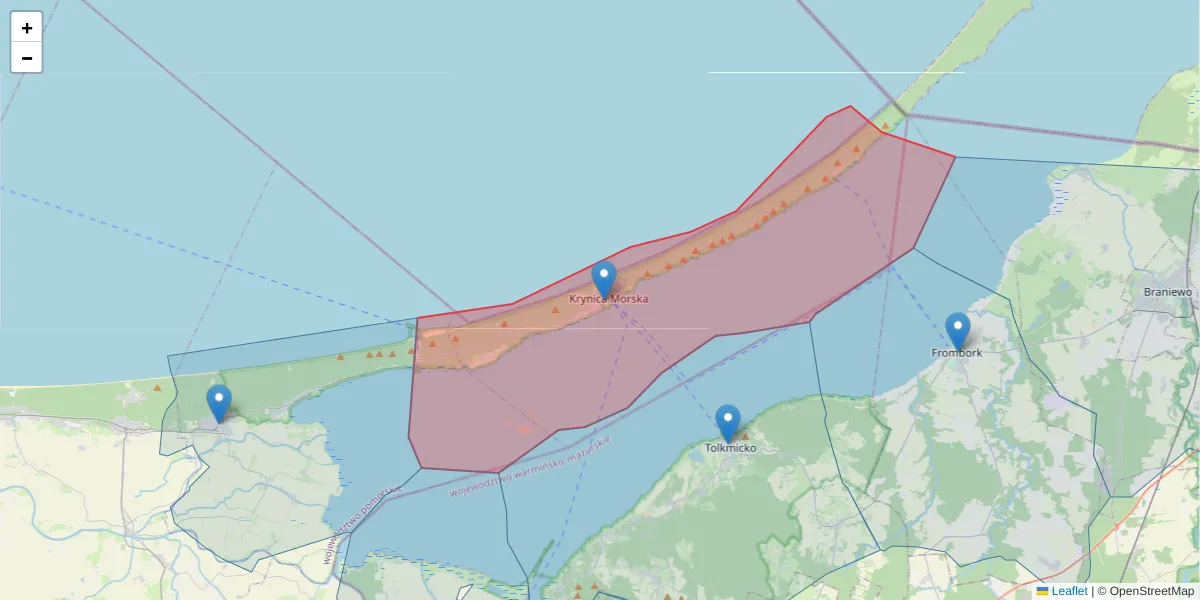 Szczegółowa mapa kodu pocztowego 82-120 z granicami, sąsiednimi kodami pocztowymi i urzędami pocztowymi