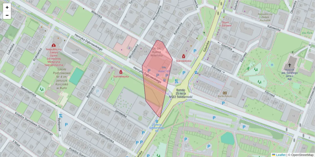 Szczegółowa mapa kodu pocztowego 82-630 z granicami, sąsiednimi kodami pocztowymi i urzędami pocztowymi