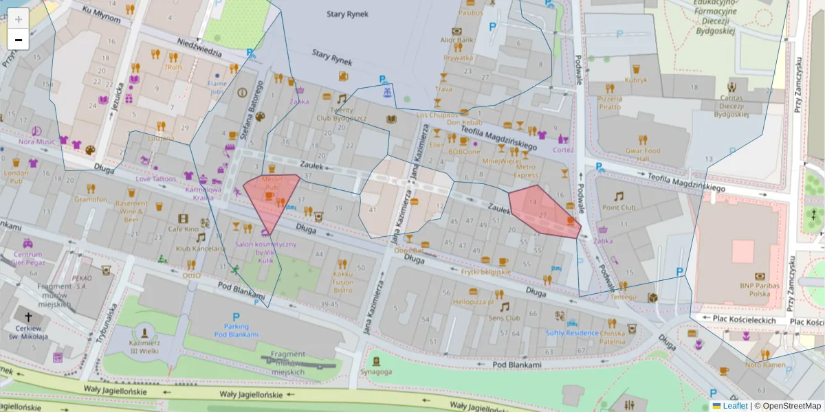 Szczegółowa mapa kodu pocztowego 85-106 z granicami, sąsiednimi kodami pocztowymi i urzędami pocztowymi