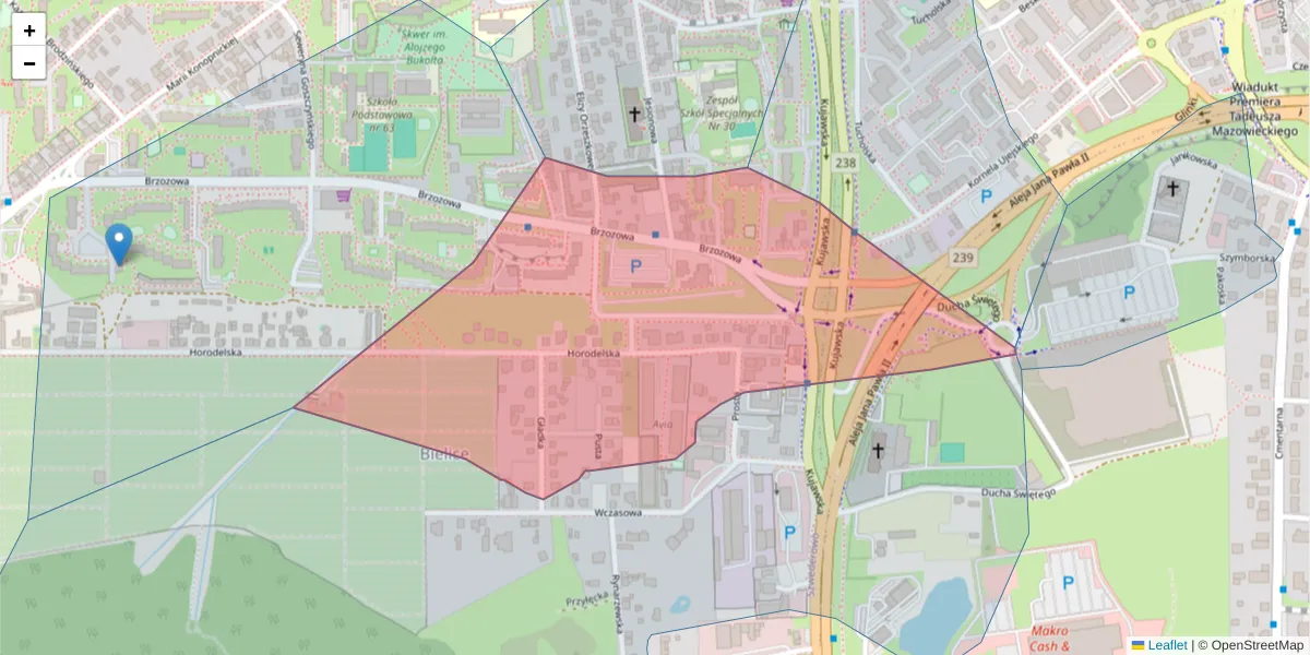 Szczegółowa mapa kodu pocztowego 85-150 z granicami, sąsiednimi kodami pocztowymi i urzędami pocztowymi