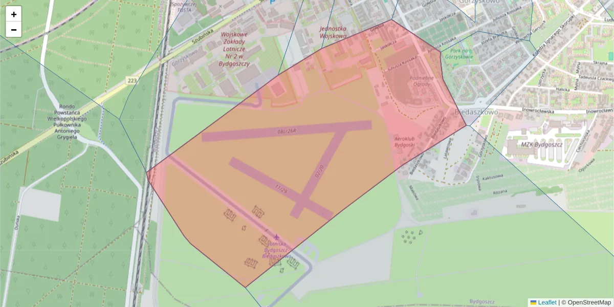 Szczegółowa mapa kodu pocztowego 85-310 z granicami, sąsiednimi kodami pocztowymi i urzędami pocztowymi