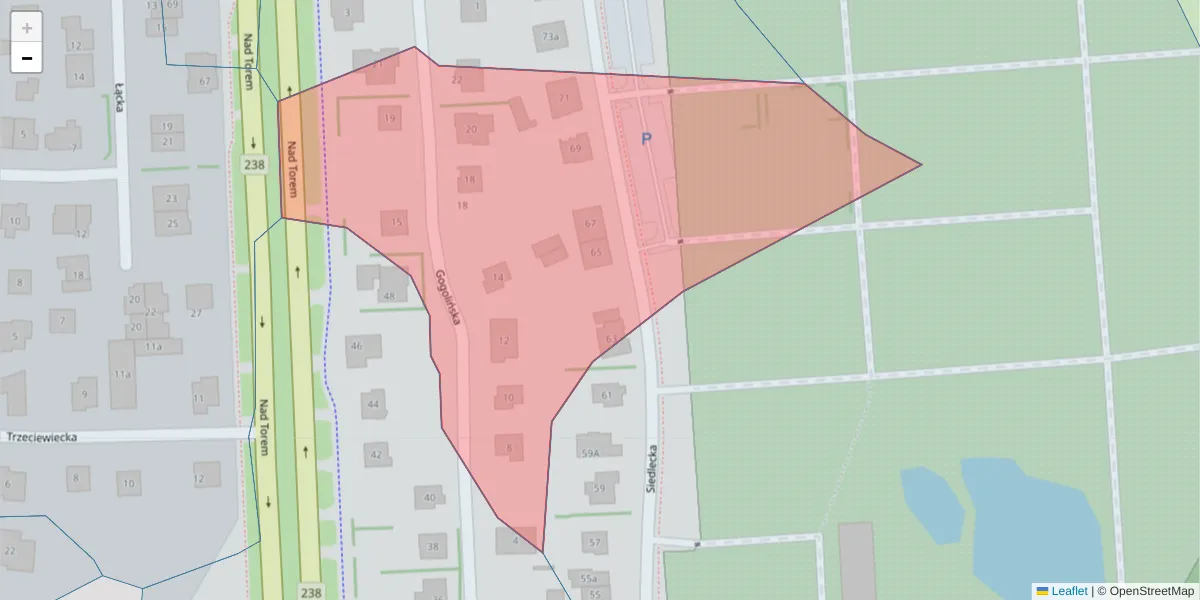 Szczegółowa mapa kodu pocztowego 85-406 z granicami, sąsiednimi kodami pocztowymi i urzędami pocztowymi