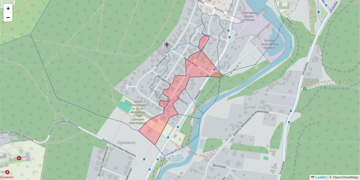 Szczegółowa mapa kodu pocztowego 85-476 z granicami, sąsiednimi kodami pocztowymi i urzędami pocztowymi