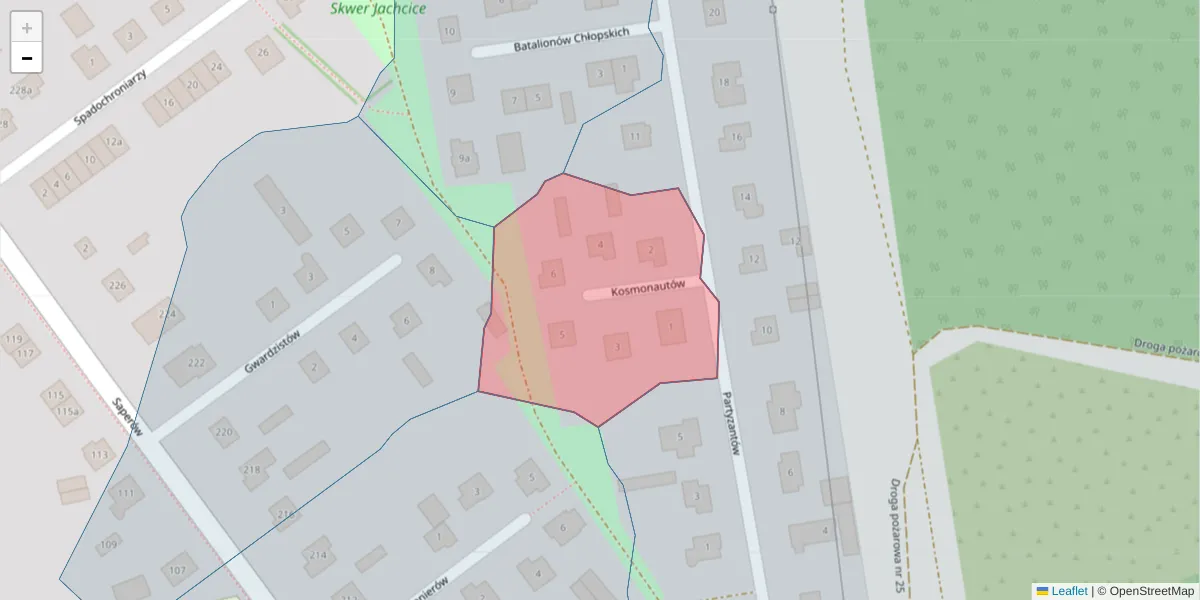 Szczegółowa mapa kodu pocztowego 85-534 z granicami, sąsiednimi kodami pocztowymi i urzędami pocztowymi