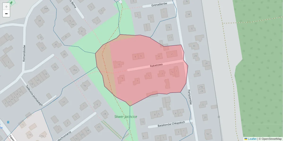 Szczegółowa mapa kodu pocztowego 85-536 z granicami, sąsiednimi kodami pocztowymi i urzędami pocztowymi