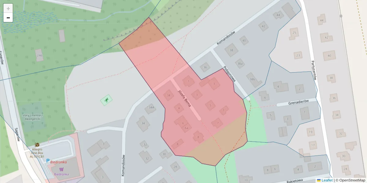 Szczegółowa mapa kodu pocztowego 85-546 z granicami, sąsiednimi kodami pocztowymi i urzędami pocztowymi