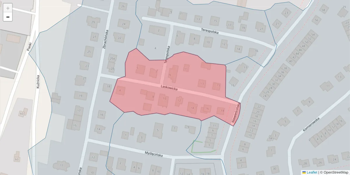 Szczegółowa mapa kodu pocztowego 85-558 z granicami, sąsiednimi kodami pocztowymi i urzędami pocztowymi