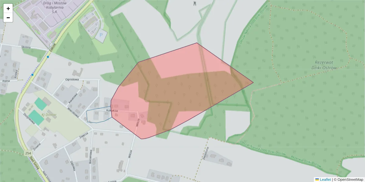 Szczegółowa mapa kodu pocztowego 86-601 z granicami, sąsiednimi kodami pocztowymi i urzędami pocztowymi