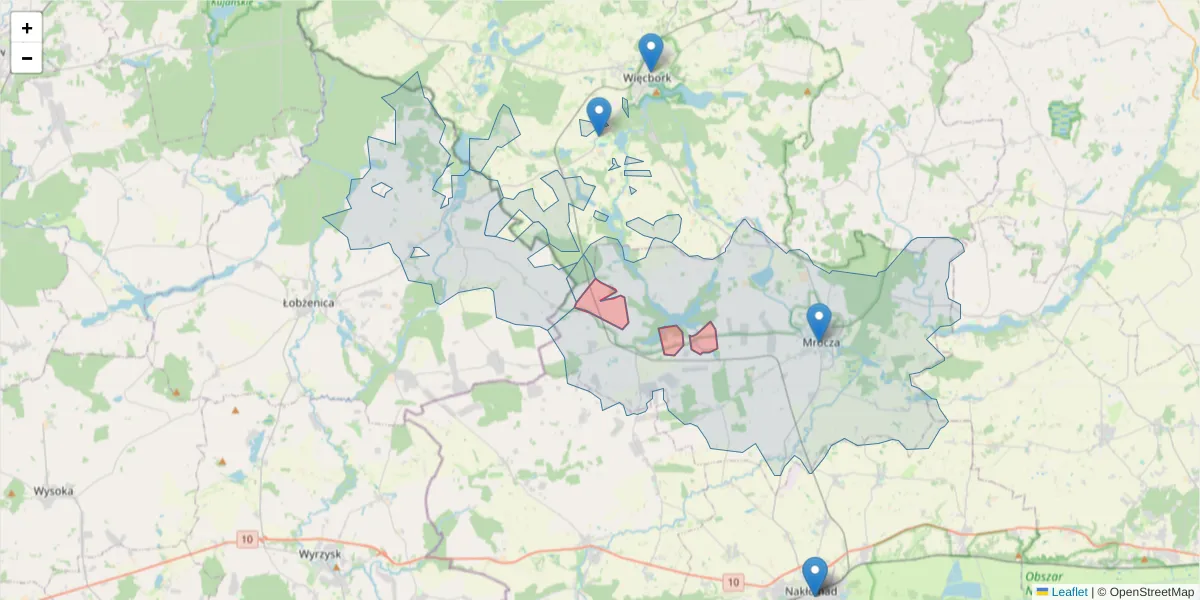 Szczegółowa mapa kodu pocztowego 89-114 z granicami, sąsiednimi kodami pocztowymi i urzędami pocztowymi