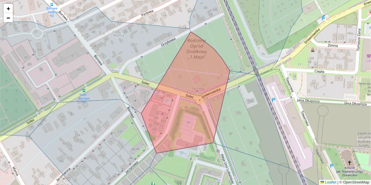 Szczegółowa mapa kodu pocztowego 91-085 z granicami, sąsiednimi kodami pocztowymi i urzędami pocztowymi