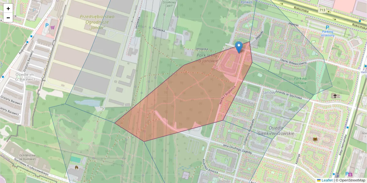 Szczegółowa mapa kodu pocztowego 92-434 z granicami, sąsiednimi kodami pocztowymi i urzędami pocztowymi