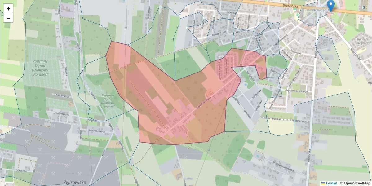 Szczegółowa mapa kodu pocztowego 92-720 z granicami, sąsiednimi kodami pocztowymi i urzędami pocztowymi