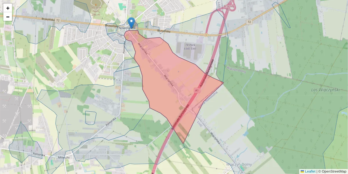 Szczegółowa mapa kodu pocztowego 92-760 z granicami, sąsiednimi kodami pocztowymi i urzędami pocztowymi