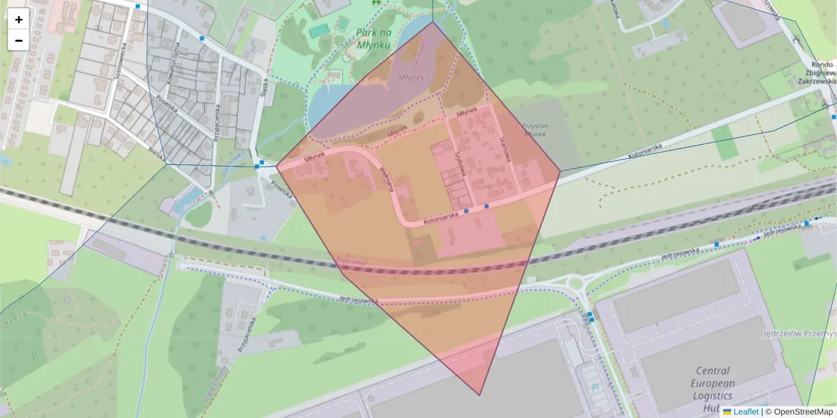 Szczegółowa mapa kodu pocztowego 93-243 z granicami, sąsiednimi kodami pocztowymi i urzędami pocztowymi