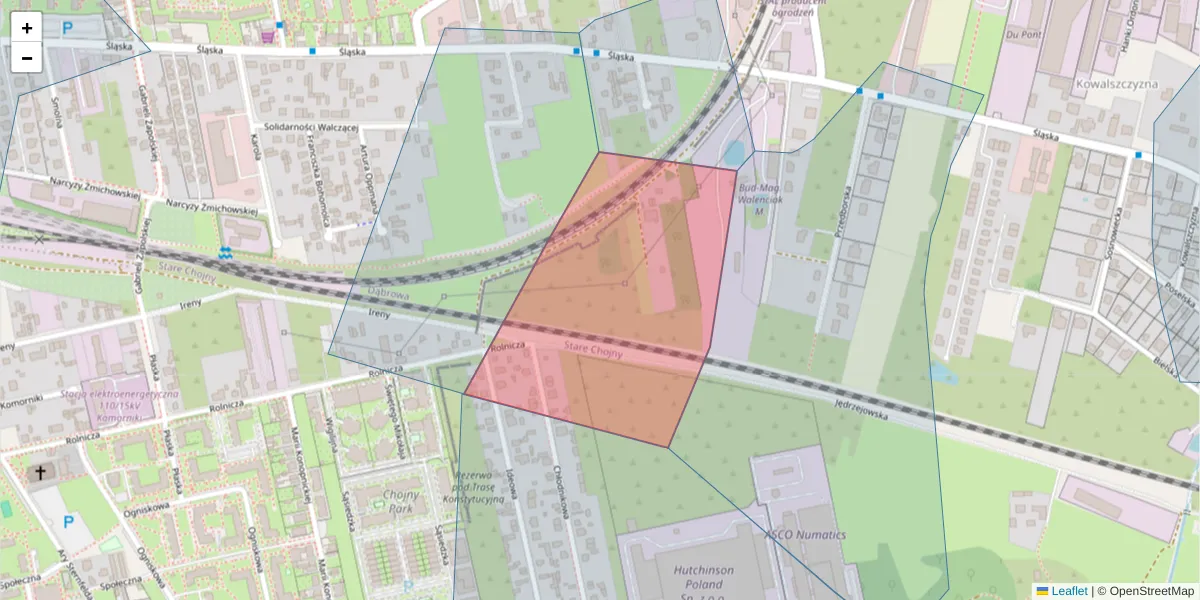 Szczegółowa mapa kodu pocztowego 93-244 z granicami, sąsiednimi kodami pocztowymi i urzędami pocztowymi