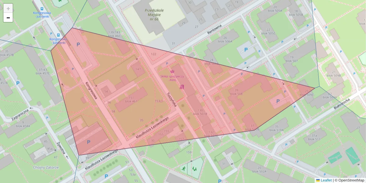Szczegółowa mapa kodu pocztowego 93-312 z granicami, sąsiednimi kodami pocztowymi i urzędami pocztowymi