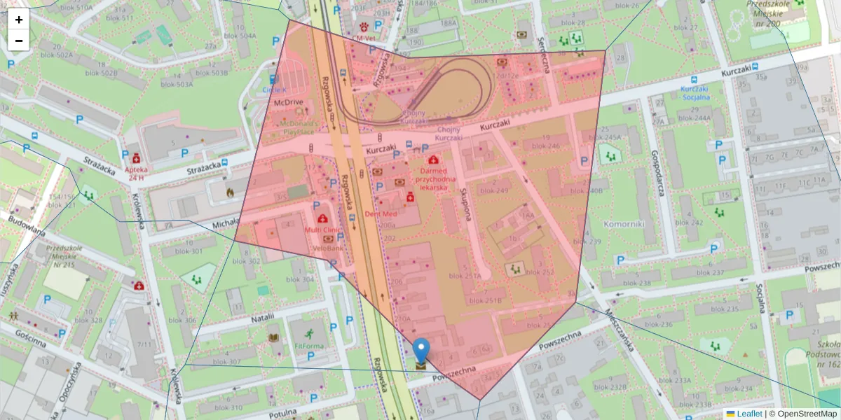 Szczegółowa mapa kodu pocztowego 93-317 z granicami, sąsiednimi kodami pocztowymi i urzędami pocztowymi