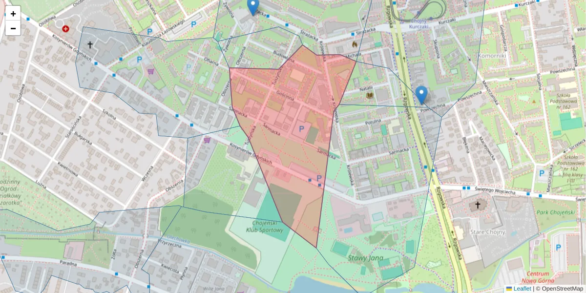 Szczegółowa mapa kodu pocztowego 93-356 z granicami, sąsiednimi kodami pocztowymi i urzędami pocztowymi