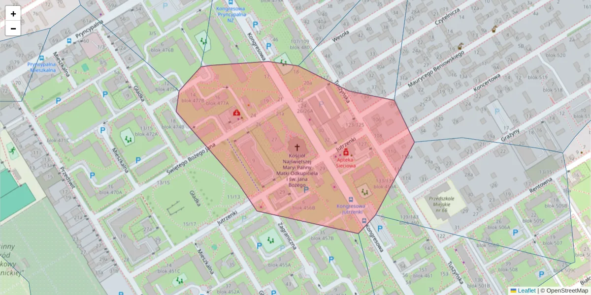 Szczegółowa mapa kodu pocztowego 93-376 z granicami, sąsiednimi kodami pocztowymi i urzędami pocztowymi