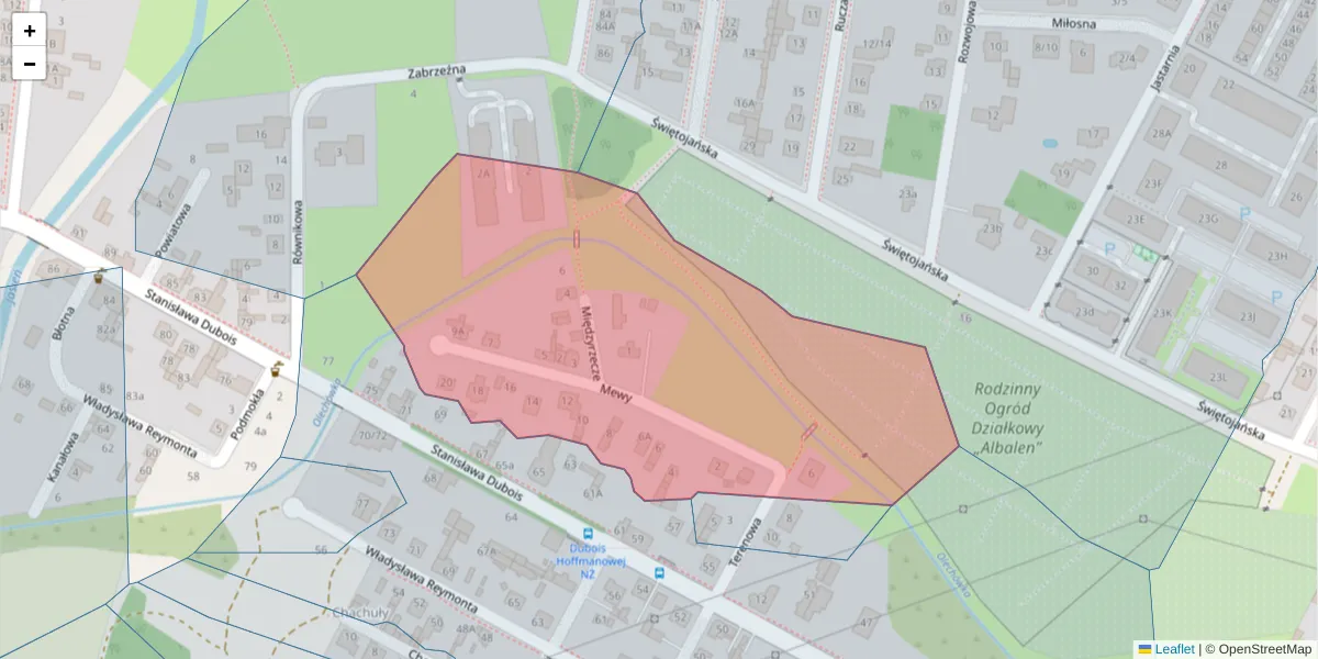 Szczegółowa mapa kodu pocztowego 93-475 z granicami, sąsiednimi kodami pocztowymi i urzędami pocztowymi