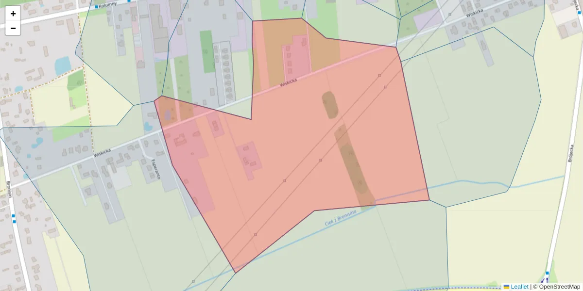 Szczegółowa mapa kodu pocztowego 93-623 z granicami, sąsiednimi kodami pocztowymi i urzędami pocztowymi