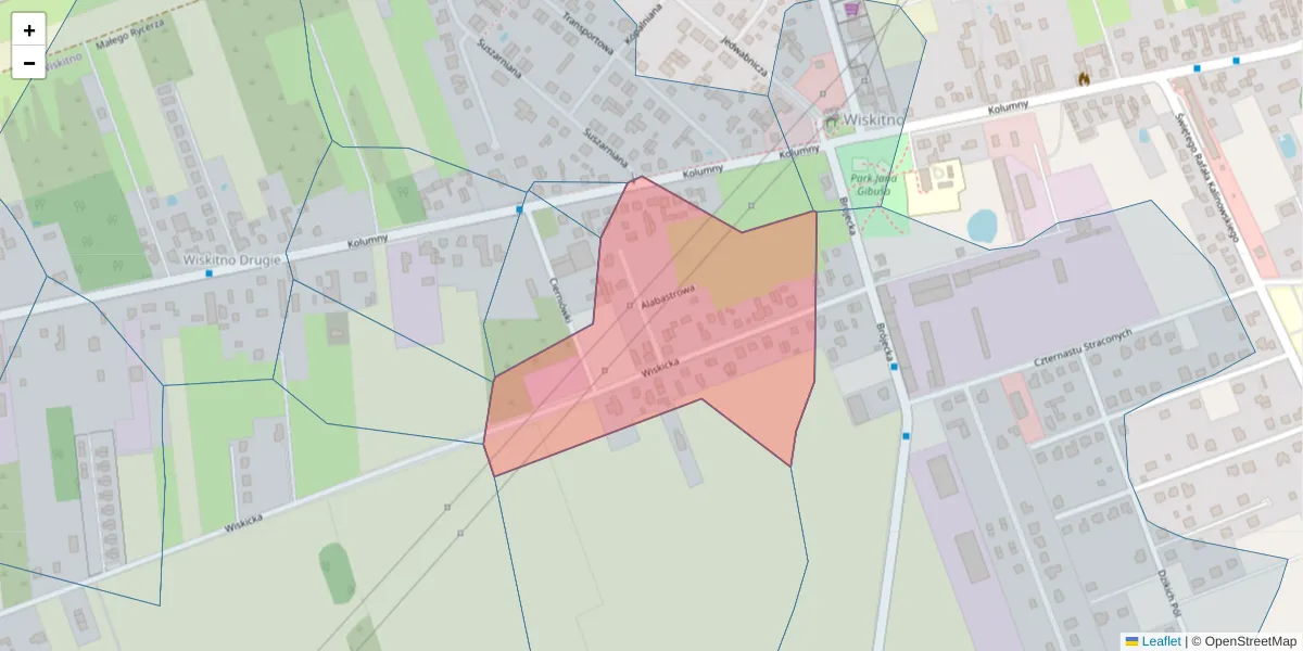 Szczegółowa mapa kodu pocztowego 93-641 z granicami, sąsiednimi kodami pocztowymi i urzędami pocztowymi