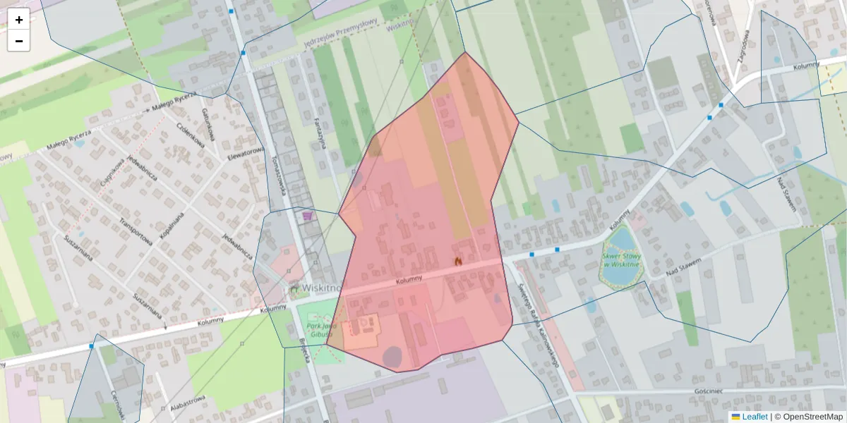 Szczegółowa mapa kodu pocztowego 93-642 z granicami, sąsiednimi kodami pocztowymi i urzędami pocztowymi