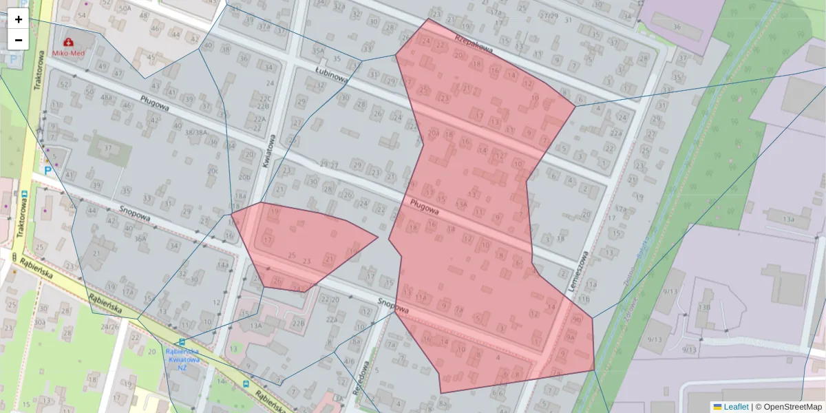 Szczegółowa mapa kodu pocztowego 94-213 z granicami, sąsiednimi kodami pocztowymi i urzędami pocztowymi