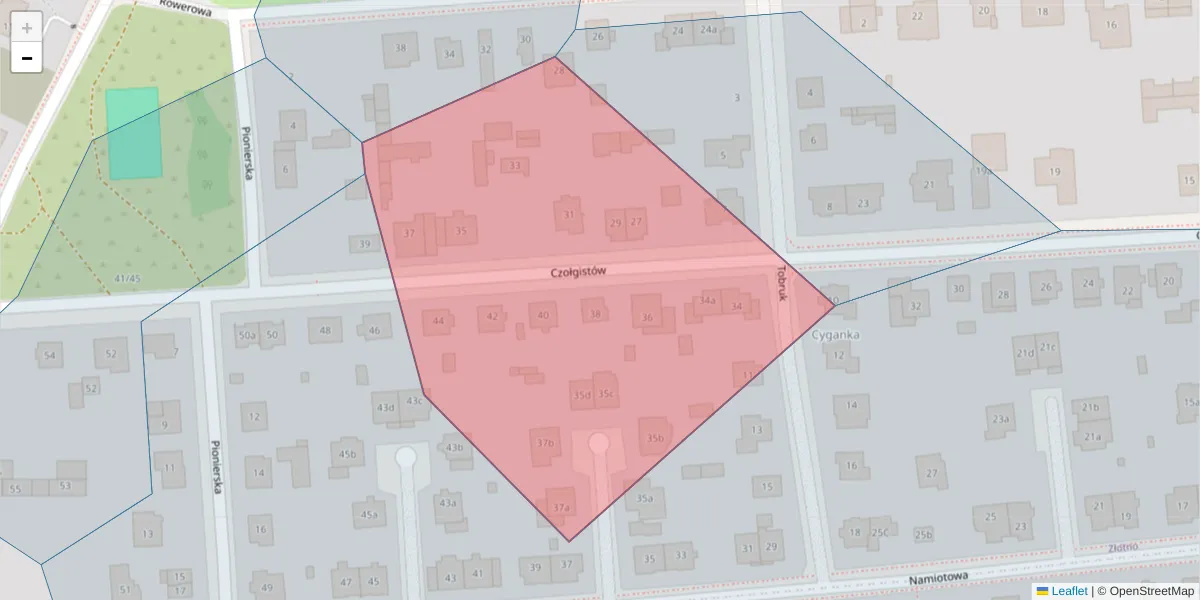 Szczegółowa mapa kodu pocztowego 94-217 z granicami, sąsiednimi kodami pocztowymi i urzędami pocztowymi