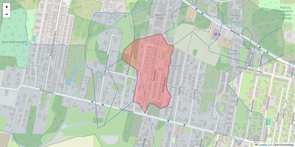 Szczegółowa mapa kodu pocztowego 94-245 z granicami, sąsiednimi kodami pocztowymi i urzędami pocztowymi