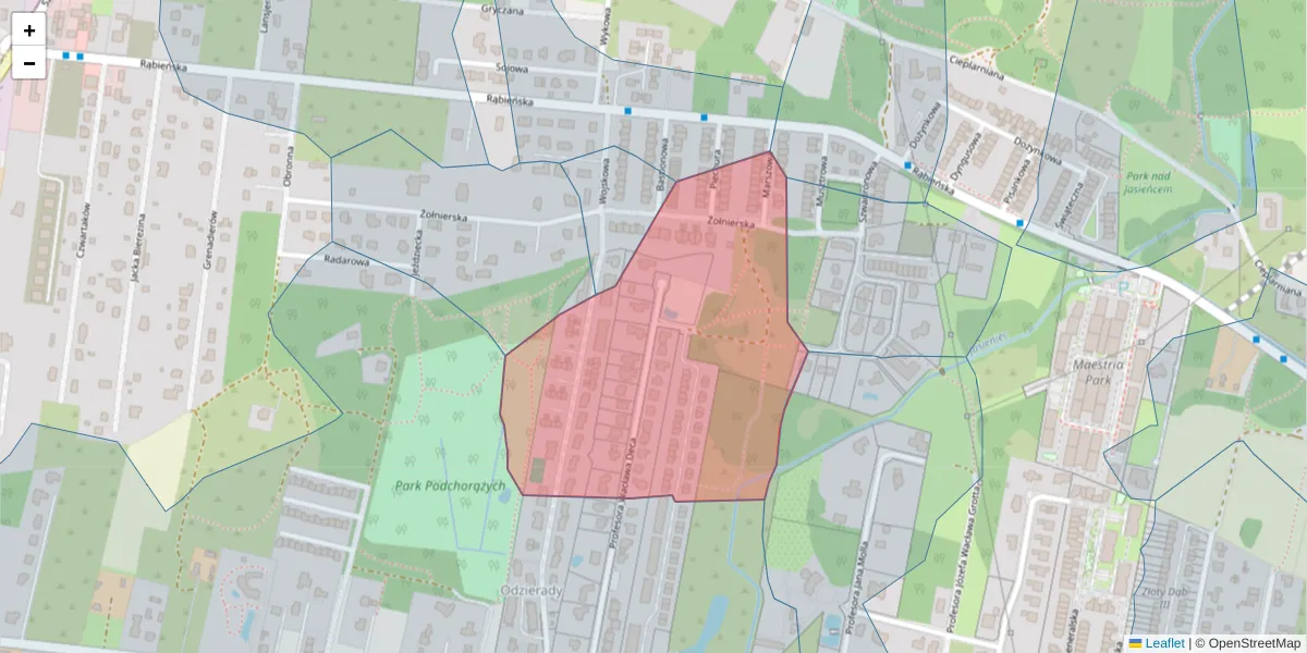 Szczegółowa mapa kodu pocztowego 94-246 z granicami, sąsiednimi kodami pocztowymi i urzędami pocztowymi
